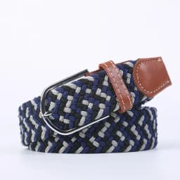 107/120/130cm Unisex Elastic Fabric Woven Casual Belt Pin Buckle Expandable Braided Stretch Canvas Leisure Belts for Men Women