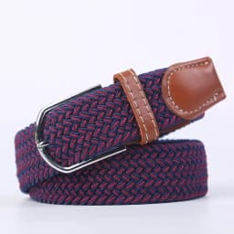 107/120/130cm Unisex Elastic Fabric Woven Casual Belt Pin Buckle Expandable Braided Stretch Canvas Leisure Belts for Men Women