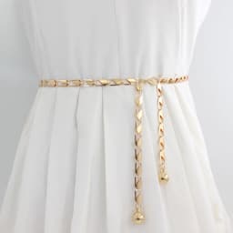 Metal Ball Pendant Waist Chain Women Thin Belt Gold Sliver Color Long Girdle Female Strap For Dress Skirt Decorative Waistband