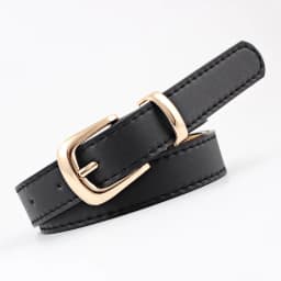 2.4X105cm Women Belts PU Leather Simple Metal Buckle Belt Girls Dress Jean Pants Waistband Belts for Lady Luxury Designer Brand