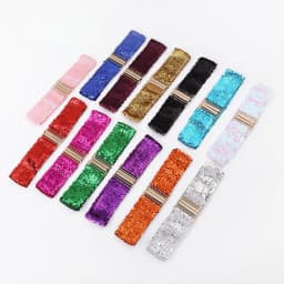 Sequin Elastic Glitter Belt Women's Corset Wide Waist Belt Metal Buckle Waistband Decorative Corset Strap Party Dress Accessorie