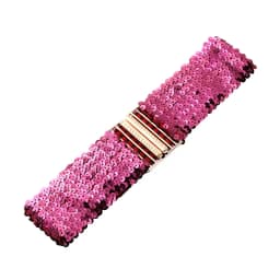 Sequin Elastic Glitter Belt Women's Corset Wide Waist Belt Metal Buckle Waistband Decorative Corset Strap Party Dress Accessorie
