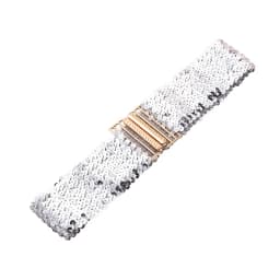 Sequin Elastic Glitter Belt Women's Corset Wide Waist Belt Metal Buckle Waistband Decorative Corset Strap Party Dress Accessorie