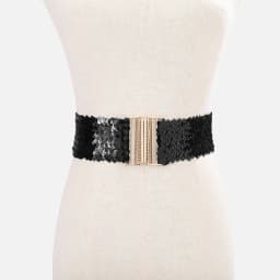 Sequin Elastic Glitter Belt Women's Corset Wide Waist Belt Metal Buckle Waistband Decorative Corset Strap Party Dress Accessorie