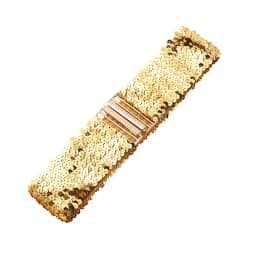 Sequin Elastic Glitter Belt Women's Corset Wide Waist Belt Metal Buckle Waistband Decorative Corset Strap Party Dress Accessorie