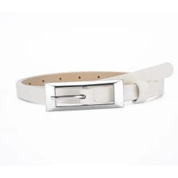 1.4x106cm Trendy PU Leather Belt Silver Metal Buckle Casual Pin Buckle Waistband Rectangular Waist Strap Women