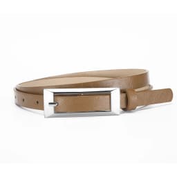 1.4x106cm Trendy PU Leather Belt Silver Metal Buckle Casual Pin Buckle Waistband Rectangular Waist Strap Women