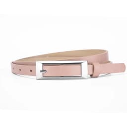 1.4x106cm Trendy PU Leather Belt Silver Metal Buckle Casual Pin Buckle Waistband Rectangular Waist Strap Women