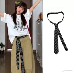 Long Skinny Plaid Waist Belt With Jeans Necktie Scarf Decorative Accessory Personality Trendy Hairband Fashionable Accessory