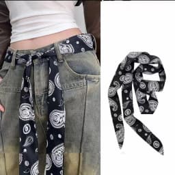 Long Skinny Plaid Waist Belt With Jeans Necktie Scarf Decorative Accessory Personality Trendy Hairband Fashionable Accessory
