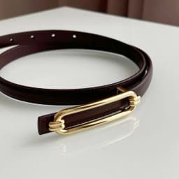 BEAUTODAY Skinny Belts Women Cow Leather GoldBuckle Ladies Modern Waistband Fashion Jeans Dress Accessories Autumn Winter 91113