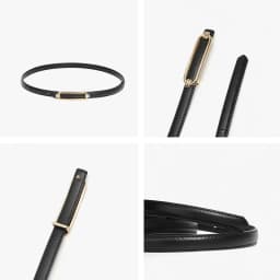 BEAUTODAY Skinny Belts Women Cow Leather GoldBuckle Ladies Modern Waistband Fashion Jeans Dress Accessories Autumn Winter 91113