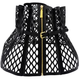 Skeleton Mesh Bodice Waist Seal, Leather Curved Women's Shape, Wide Belt Decoration, Large Waist Seal