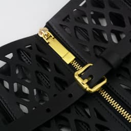 Skeleton Mesh Bodice Waist Seal, Leather Curved Women's Shape, Wide Belt Decoration, Large Waist Seal