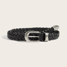 Punch Free Punk Style Woven Belt for Men and Women Black Metal Buckle Belt Dark Minority Retro Fried Dough Twists Belt