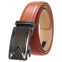 Plyesxale Men Belt 2026 Cowhide Genuine Leather Belts For Men Luxury Automatic Buckle Belts Brown Black Cinturones Hombre B55