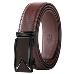 Plyesxale Men Belt 2026 Cowhide Genuine Leather Belts For Men Luxury Automatic Buckle Belts Brown Black Cinturones Hombre B55