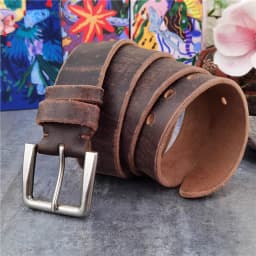 Retro 4.3CM Pin Belt Buckle Luxury Thick Belts Men Leather Vintage Yellow Belt Men Wide Jeans Ceinture Black Waist Belt MBT0019