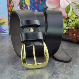 Retro 4.3CM Pin Belt Buckle Luxury Thick Belts Men Leather Vintage Yellow Belt Men Wide Jeans Ceinture Black Waist Belt MBT0019