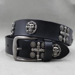 NEW Metal Rivet Cowboy Belt Genuine Leather Cowskin Men Belt Punk Rivet Jeans Belts For WOMEN Ceinture Homme Cinturones Hombre