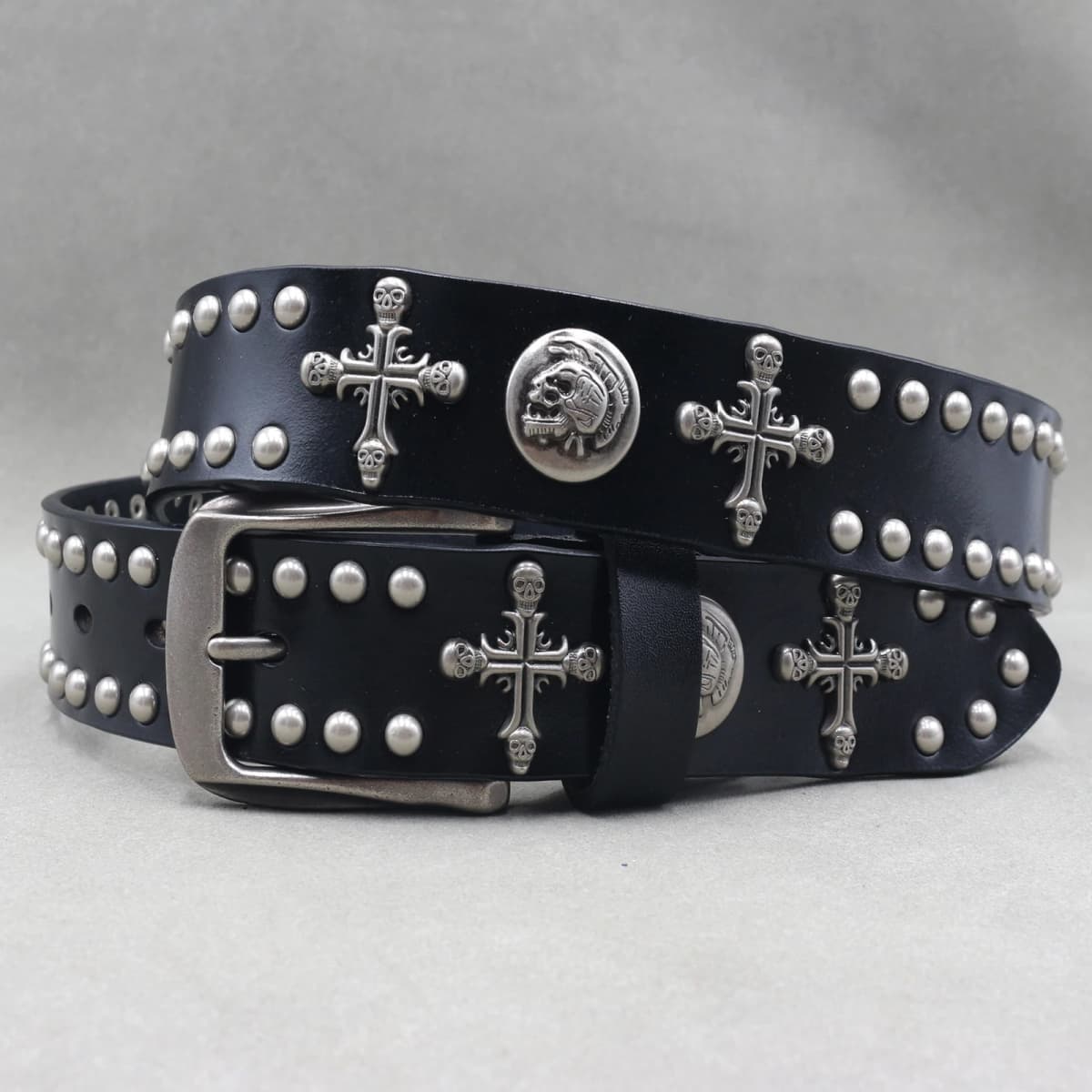 NEW Metal Rivet Cowboy Belt Genuine Leather Cowskin Men Belt Punk Rivet Jeans Belts For WOMEN Ceinture Homme Cinturones Hombre