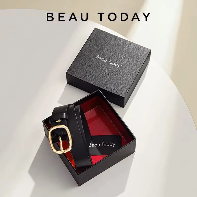 BeauToday Retro Belts Women Genuine Cow Leather Oval Metal Buckle Width 2.9cm Accessories 2023 Ladies Waistband Handmade 91004