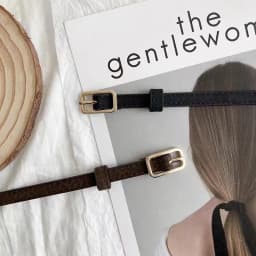 Fashion PU Leather Thin Belt For Women Waistband Ladies Dress Clothes Decorative Girdle Strap Female Metal Pin Buckle Jeans Belt