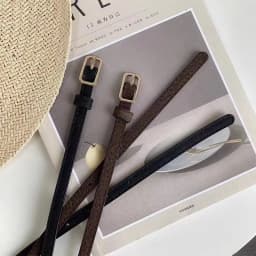 Fashion PU Leather Thin Belt For Women Waistband Ladies Dress Clothes Decorative Girdle Strap Female Metal Pin Buckle Jeans Belt