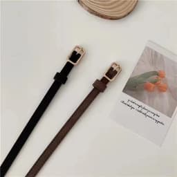 Fashion PU Leather Thin Belt For Women Waistband Ladies Dress Clothes Decorative Girdle Strap Female Metal Pin Buckle Jeans Belt