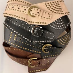 Y2K Harajuku High Street Personality Rivet Decoration Wide Belts For Women Vintage Punk Spice Girl Waistband Cinturones De Mujer