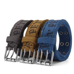Fashion Retro Unisex Belts Double Pin Buckle Design Canvas Belts Men Belt Trend Casual Simple Men & Women Jeasn Belts