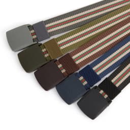 New Plastic Buckle Design Men Belts Fashion Stripe Weaving Nylon Men & Women Belts Youth Military Training Casual Belts