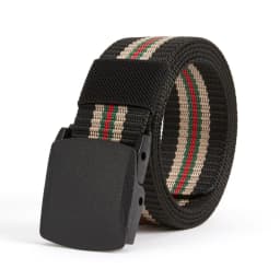 New Plastic Buckle Design Men Belts Fashion Stripe Weaving Nylon Men & Women Belts Youth Military Training Casual Belts