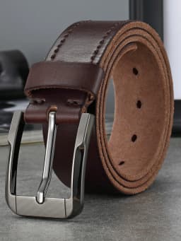 Belt men's genuine leather pin buckle men's leather belt business middle-aged first layer real cowhide youth handmade belt