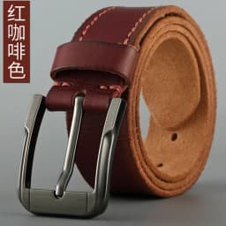 Belt men's genuine leather pin buckle men's leather belt business middle-aged first layer real cowhide youth handmade belt