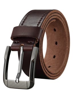 Belt men's genuine leather pin buckle men's leather belt business middle-aged first layer real cowhide youth handmade belt