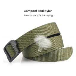 VATLTY Metal-Free Travel Belt for Men Plastic Buckle Tight Real Nylon Casual Belt Adjustable Work Belt Male No Metal Girdle
