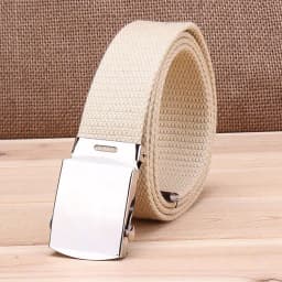 Fashion Men Belt Trend Weaving Canvas Alloy Smooth Buckle Men and Women Belt Casual Simple Sport Cowboy Belt Men