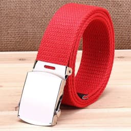 Fashion Men Belt Trend Weaving Canvas Alloy Smooth Buckle Men and Women Belt Casual Simple Sport Cowboy Belt Men