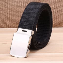 Fashion Men Belt Trend Weaving Canvas Alloy Smooth Buckle Men and Women Belt Casual Simple Sport Cowboy Belt Men