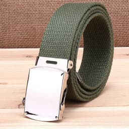 Fashion Men Belt Trend Weaving Canvas Alloy Smooth Buckle Men and Women Belt Casual Simple Sport Cowboy Belt Men