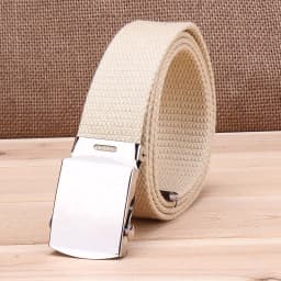 Fashion Men Belt Trend Weaving Canvas Alloy Smooth Buckle Men and Women Belt Casual Simple Sport Cowboy Belt Men