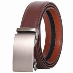 Plyesxale Brown Leather Belt Men 2026 Automatic Buckle Mens Belt For Jeans Vintage Style Mens Belts Luxury Ceinture Homme B9