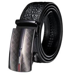 Hi-Tie Crocodile Designer Luxury Genuine Leather Belts for Men Casual Jeans Belt Strap Gold Automatic Buckle Black Belt PD-2036