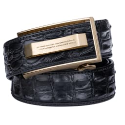 Hi-Tie Crocodile Designer Luxury Genuine Leather Belts for Men Casual Jeans Belt Strap Gold Automatic Buckle Black Belt PD-2036
