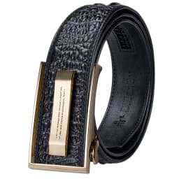 Hi-Tie Crocodile Designer Luxury Genuine Leather Belts for Men Casual Jeans Belt Strap Gold Automatic Buckle Black Belt PD-2036