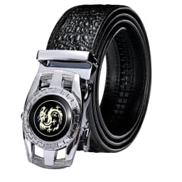 Hi-Tie Crocodile Designer Luxury Genuine Leather Belts for Men Casual Jeans Belt Strap Gold Automatic Buckle Black Belt PD-2036