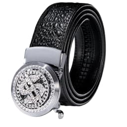 Hi-Tie Crocodile Designer Luxury Genuine Leather Belts for Men Casual Jeans Belt Strap Gold Automatic Buckle Black Belt PD-2036