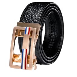 Hi-Tie Crocodile Designer Luxury Genuine Leather Belts for Men Casual Jeans Belt Strap Gold Automatic Buckle Black Belt PD-2036