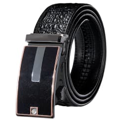 Hi-Tie Crocodile Designer Luxury Genuine Leather Belts for Men Casual Jeans Belt Strap Gold Automatic Buckle Black Belt PD-2036